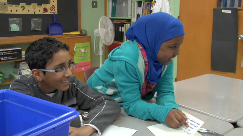 Image of students taken from the "Junior Intermediate Extended French – Grades 6 and 7" video