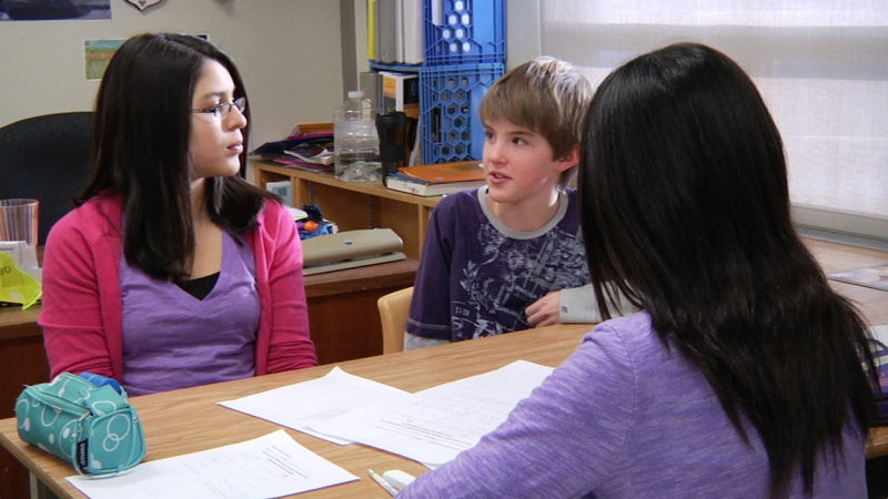 Image of students taken from "Intermediate Middle French Immersion – Grade 7" video