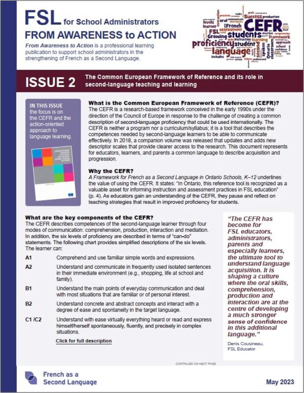 Cover page of Issue 2 -The CEFR and its role in second-language teaching and learning