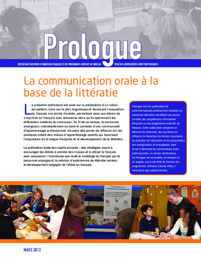 Image du document "La communication orale à la base de la littératie"