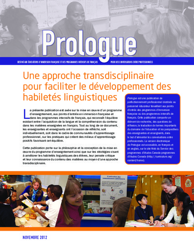 Image du document "Une approche transdisciplinaire pour faciliter le développement des habiletés linguistiques"