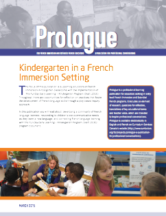 image of the "Kindergarten in a French Immersion Setting" document